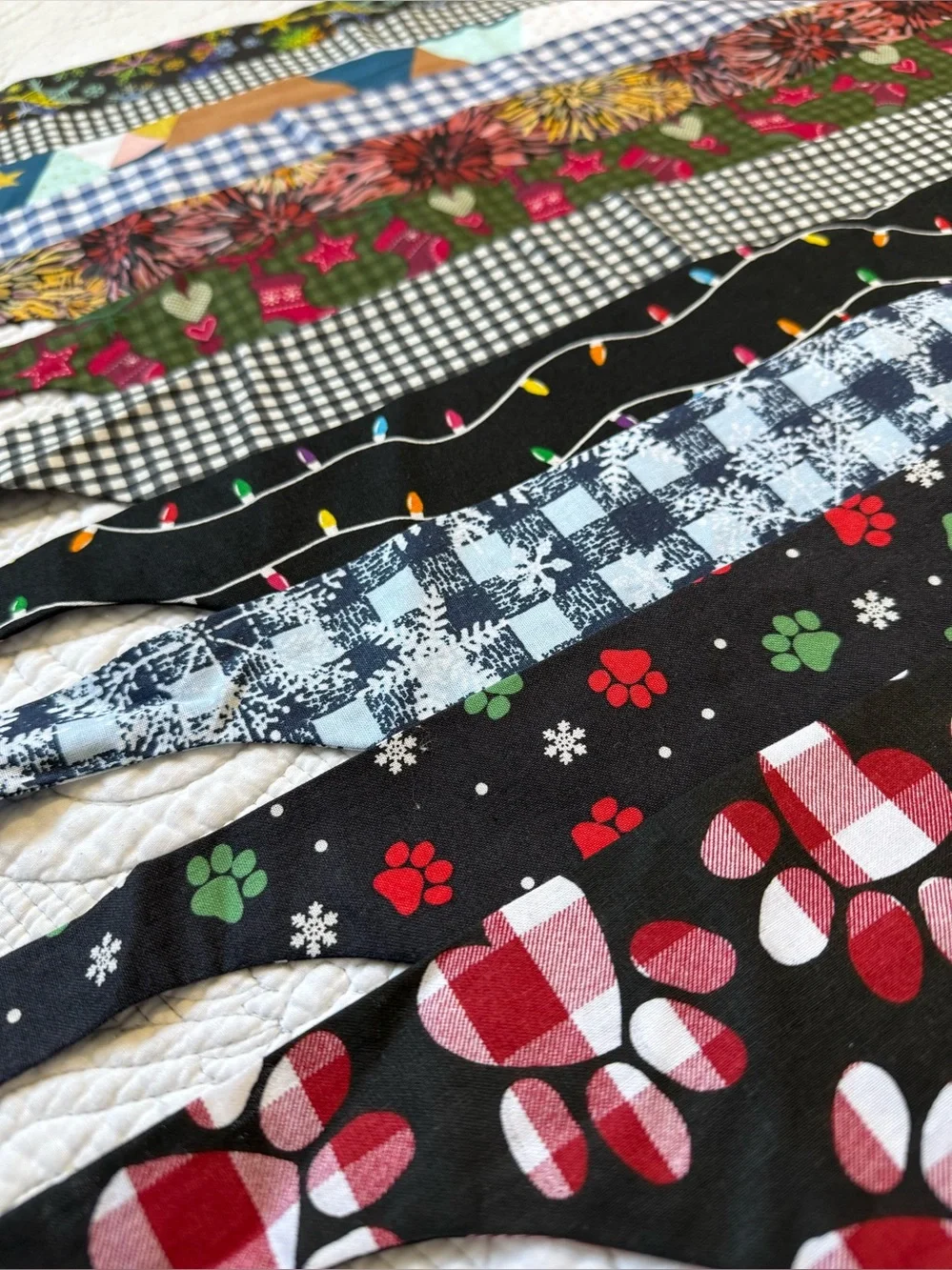 The Loyal Pup Reversible Handmade Cotton Dog Bandana Bundle of 11-Holiday Theme